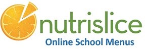 Nutrislice logo with orange slice, green and blue lettering 